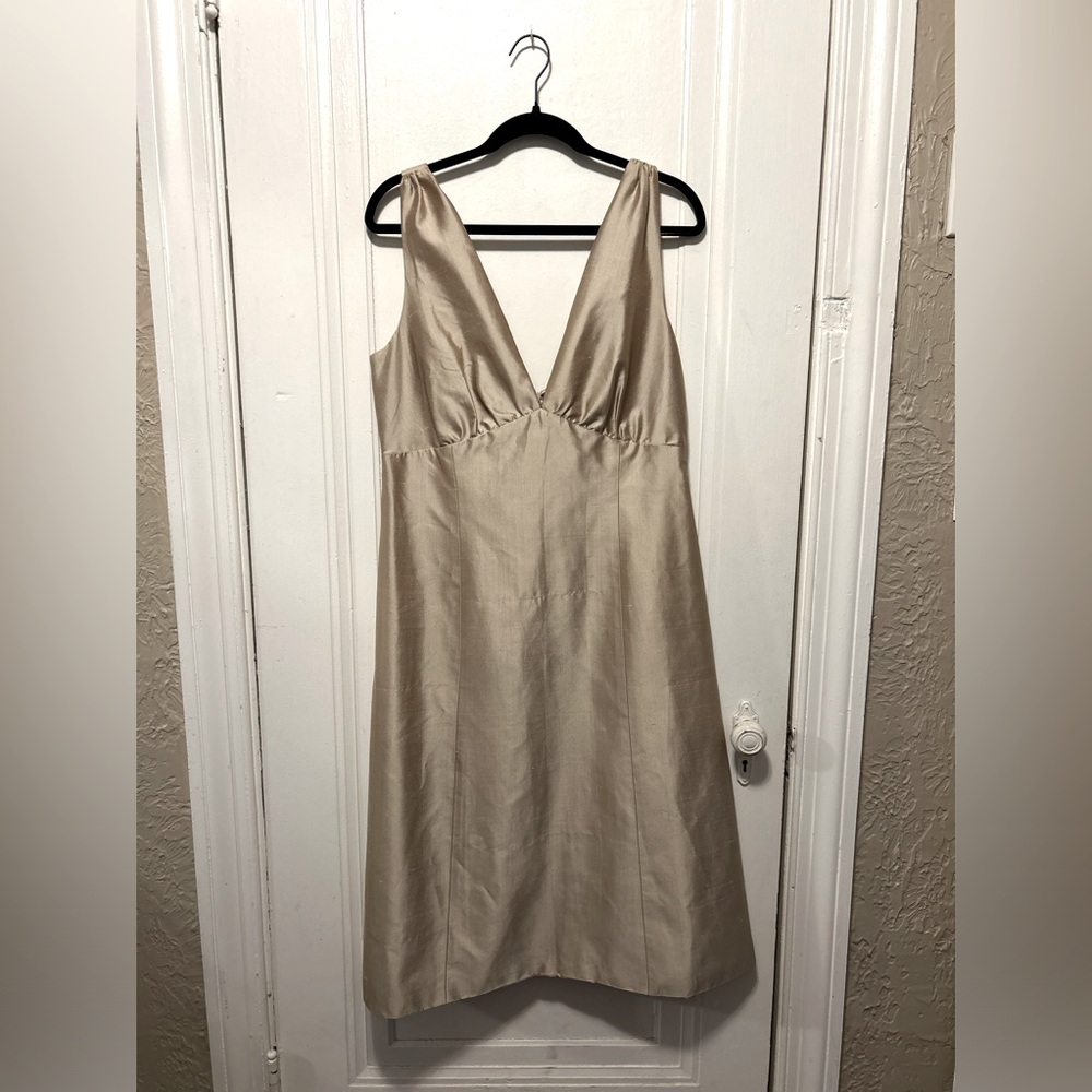 🆕 Jenny Yoo Collection Sleeveless 100% Silk A-line Tea Length Dress